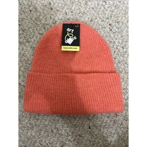 Art Class Girl's Size One Fits All Beanie Hat Knit For Ages 3‎ Plus Orange New